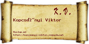 Kopcsányi Viktor névjegykártya
