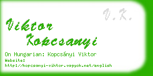 viktor kopcsanyi business card