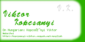 viktor kopcsanyi business card